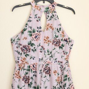 Floral High Neck Romper